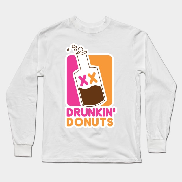 Drunkin Donuts Long Sleeve T-Shirt by Doc Multiverse Designs